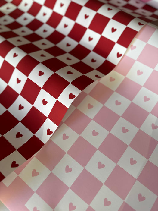 Valentine's Checkerboard Wrapping Paper