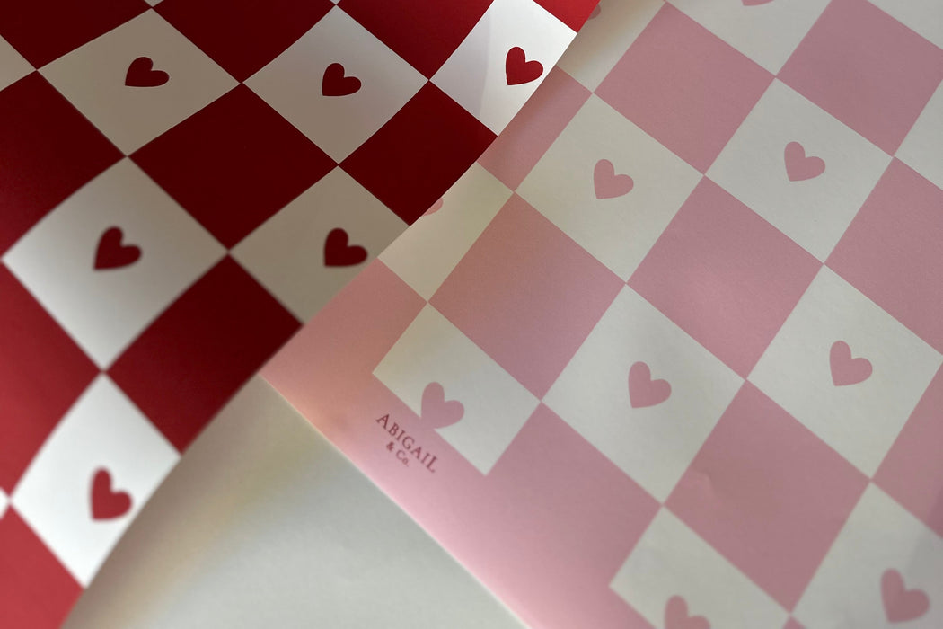 Valentine's Checkerboard Wrapping Paper