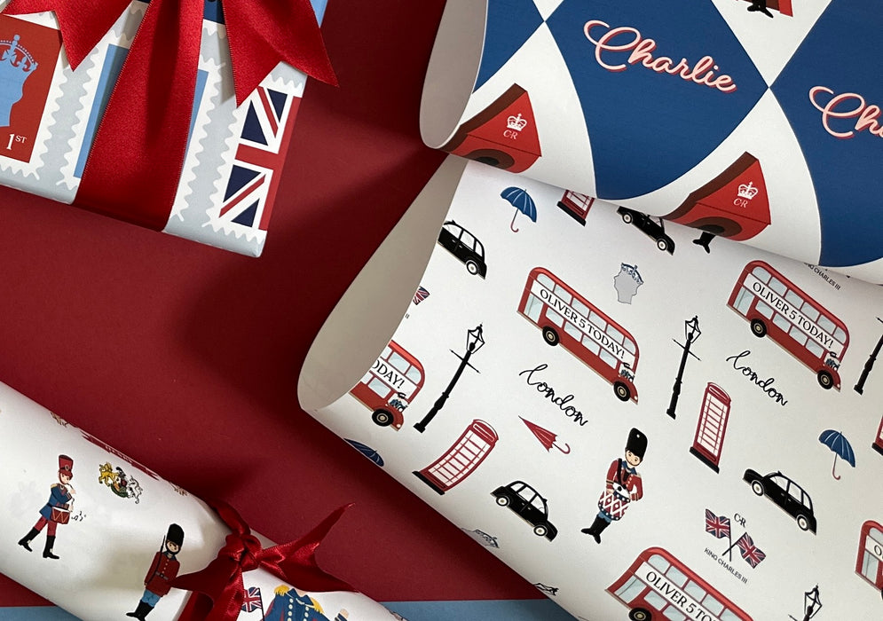 Personalised Coronation London Scene Wrapping Paper