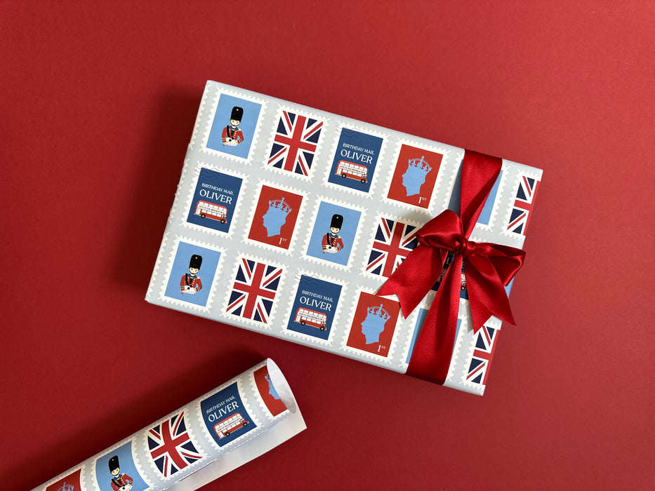 Personalised Stamps Wrapping Paper