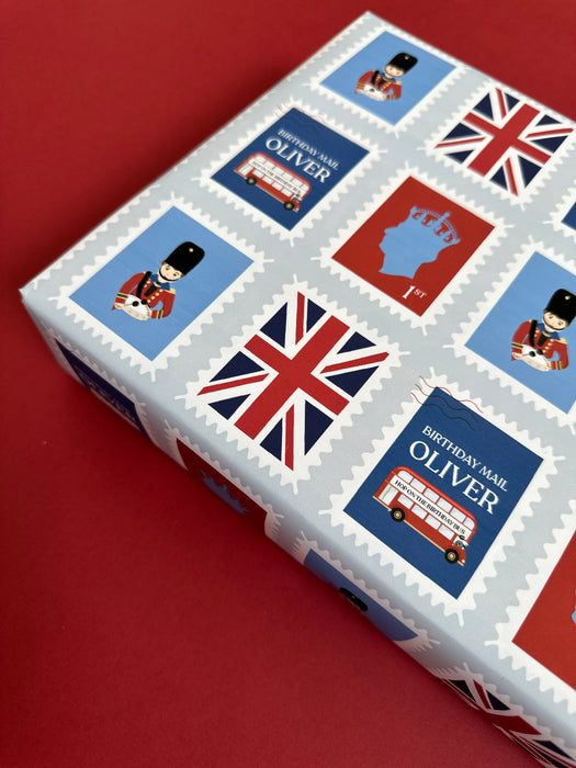 Personalised Stamps Wrapping Paper