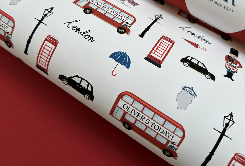 Personalisiertes London-Bus-Packpapier