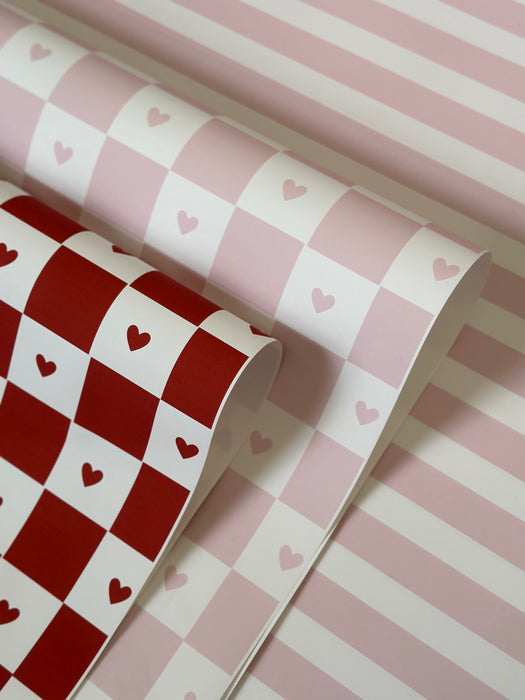 Valentine's Checkerboard Wrapping Paper