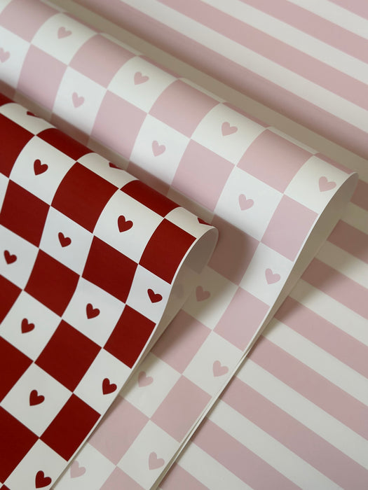 Valentine's Checkerboard Wrapping Paper