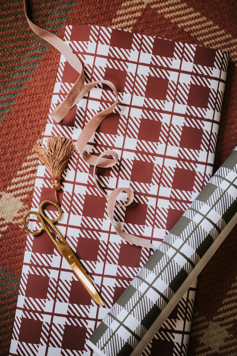 Traditional Farmhouse Check Wrapping Paper Collection