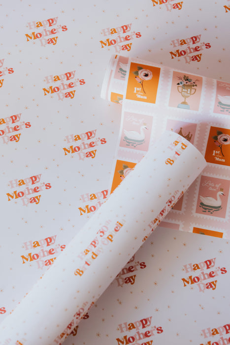 Personalised Mother's Day Stamps Wrapping Paper