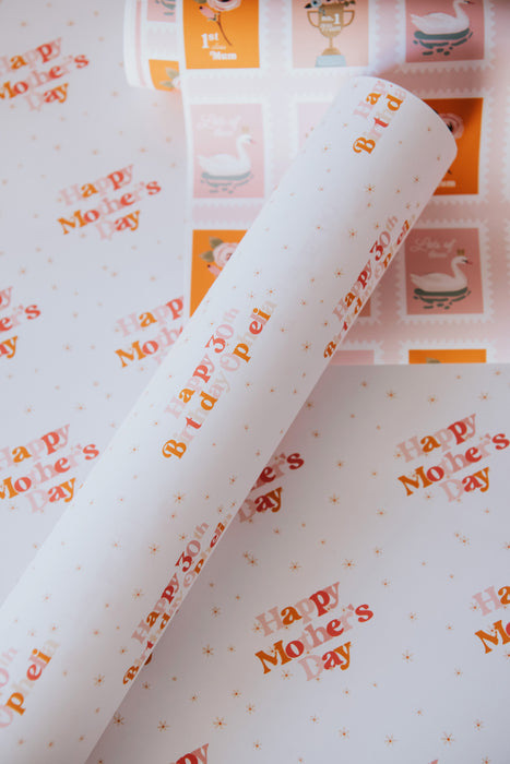 Personalised Mother's Day Stamps Wrapping Paper