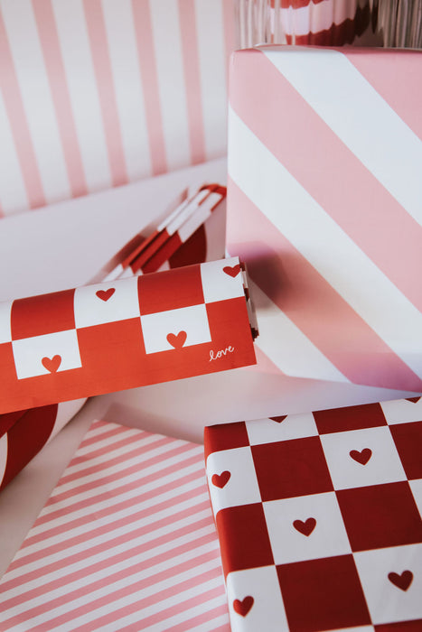 Valentine's Checkerboard Wrapping Paper