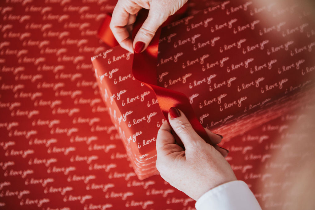 Valentine's Love Script Wrapping Paper