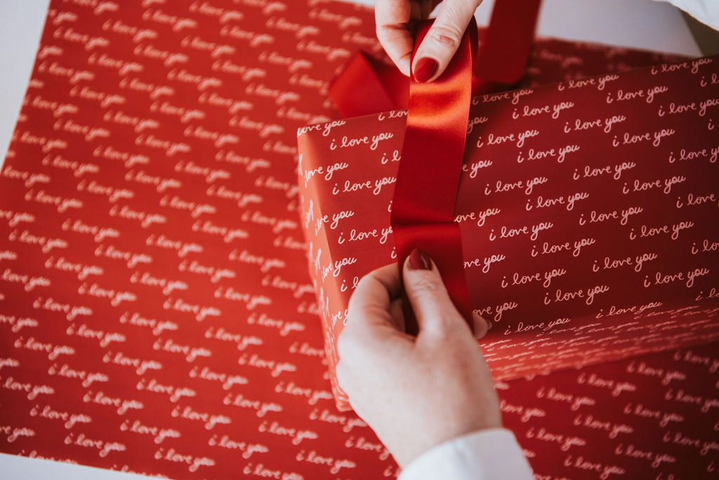 Valentine's Love Script Wrapping Paper