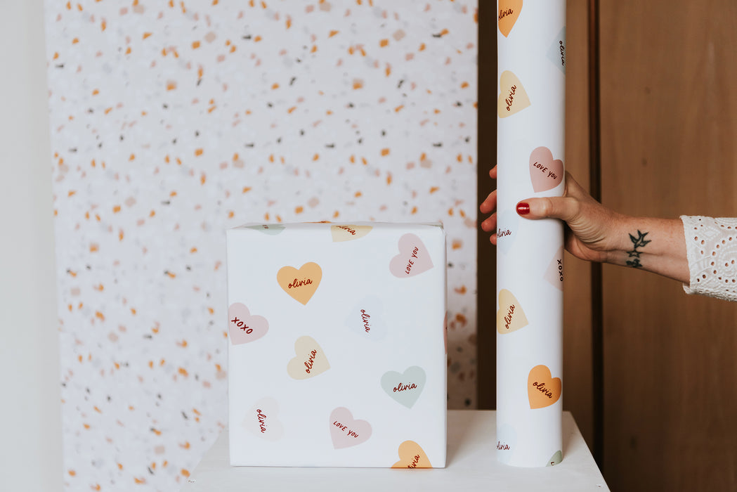 Personalised Love Heart Wrapping Paper