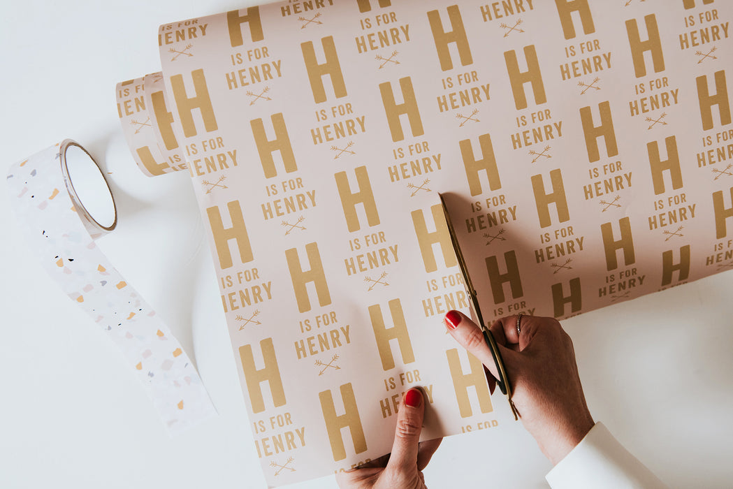 Personalised Initial Letterpress Wrapping Paper