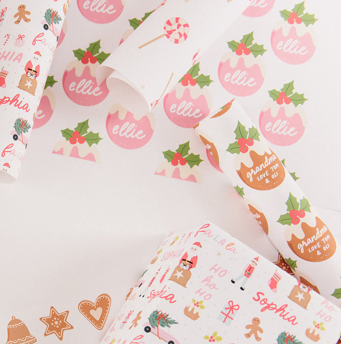 Personalised christmas wrapping paper 