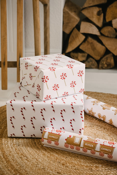 Personalised Christmas Gingerbread Man Wrapping Paper