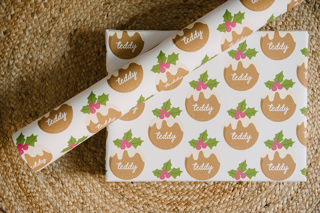 Personalised Christmas Pudding Wrapping Paper