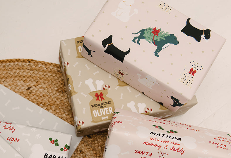 Personalised Pup Pawmas Wrapping Paper