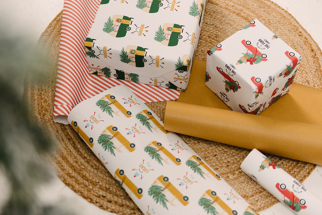 Personalised Driving Home Christmas Wrapping Paper