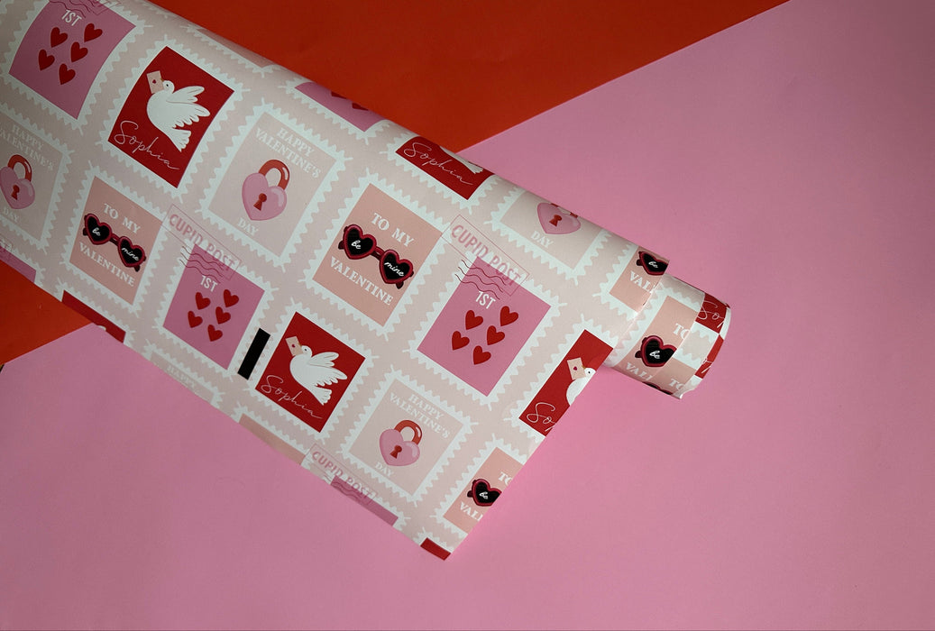 Personalised Valentine's Cupid Mail Wrapping Paper