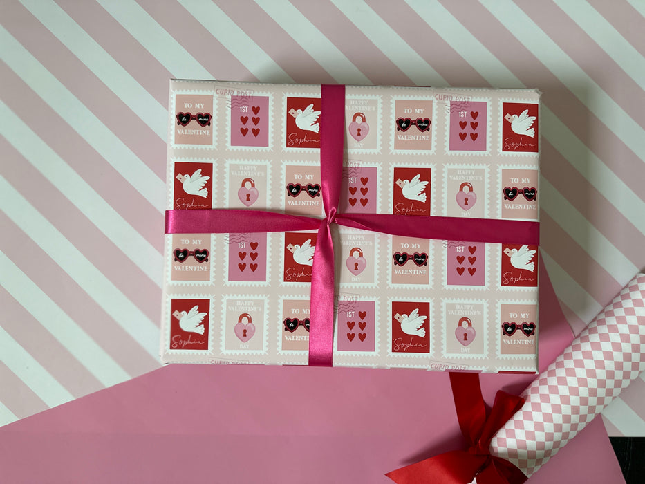 Personalised Valentine's Cupid Mail Wrapping Paper