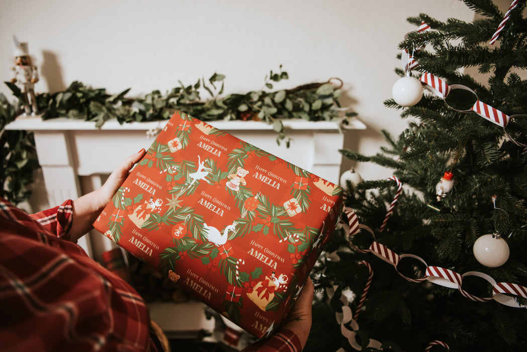 Papier Cadeau Contes de Noël Personnalisés