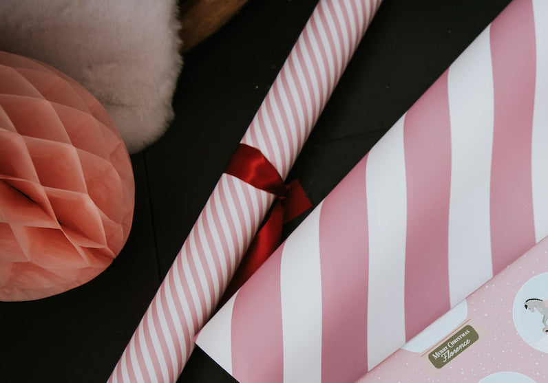 Pink Candy Stripe Wrapping Paper