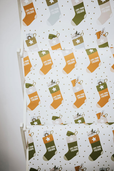 Personalised Stockings Wrapping Paper