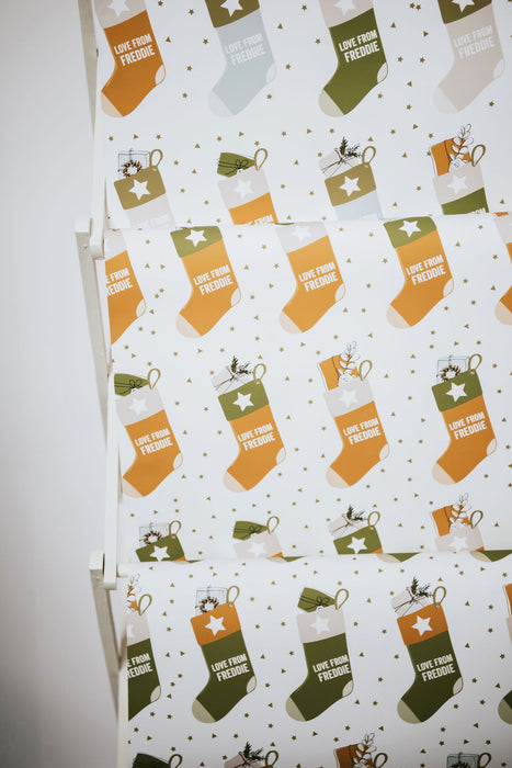 Personalised Stockings Wrapping Paper– Abigail Warner